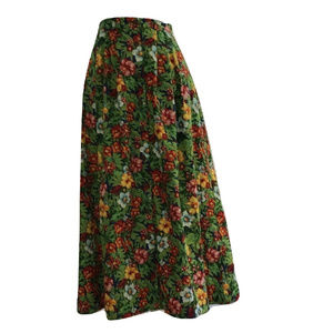 Women's Vintag Hawaiian Print Long Skirt PBJ SZ L
